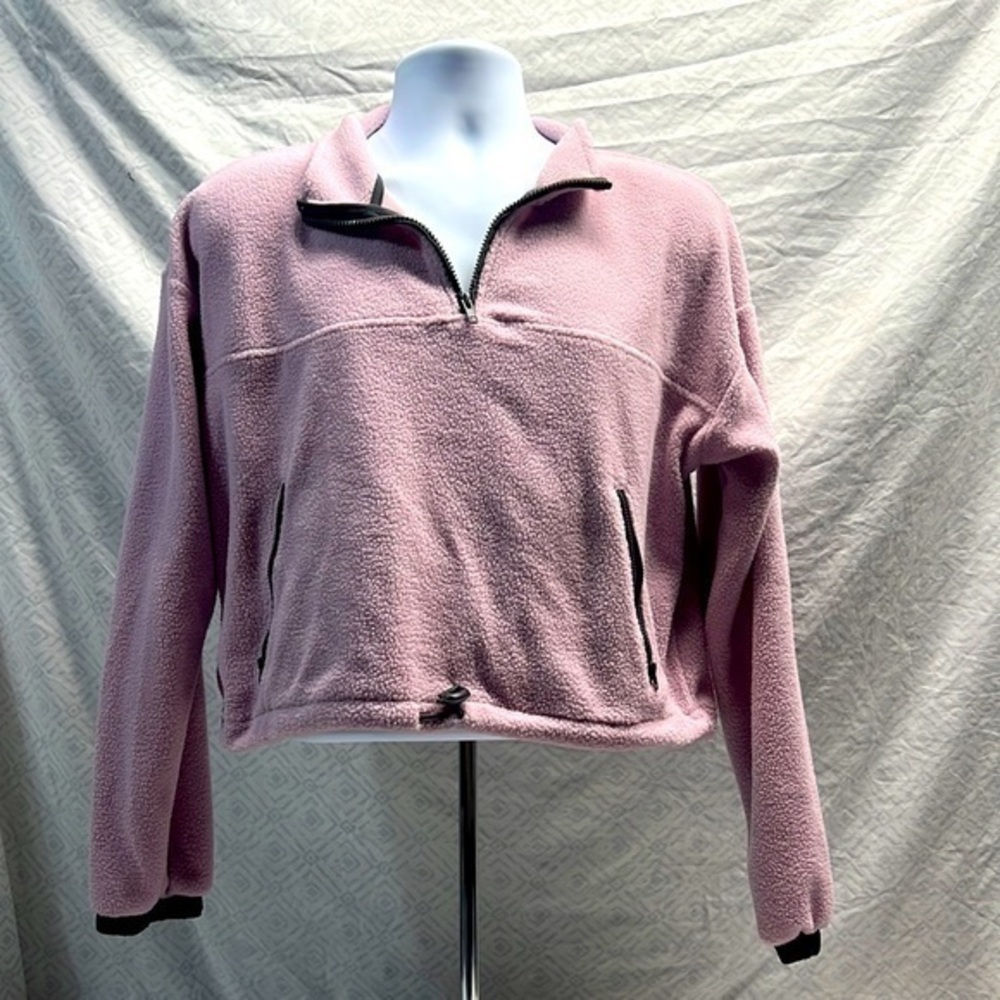 L. A. Hearts quarter zip fleece pull over large women’s purple